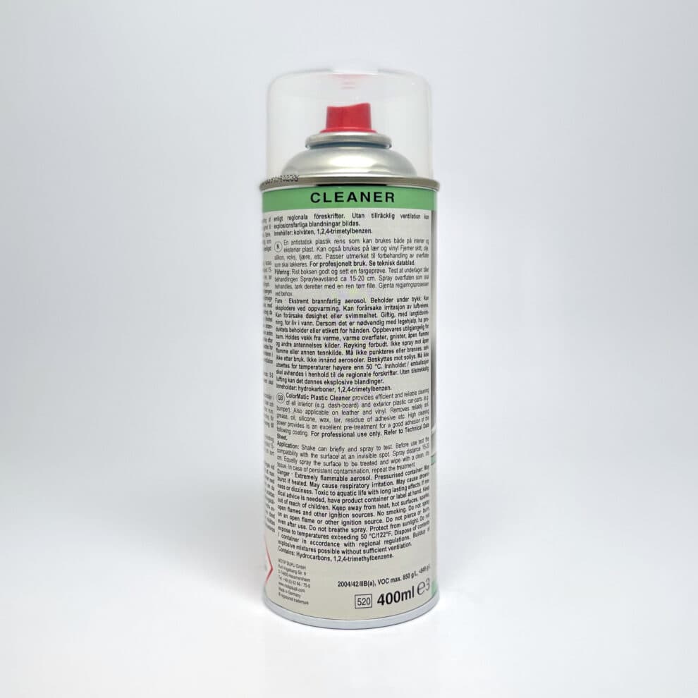 ColorMatic plastikrens antistatic informasjon