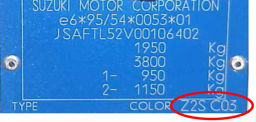 Suzuki lakk kode suzuki