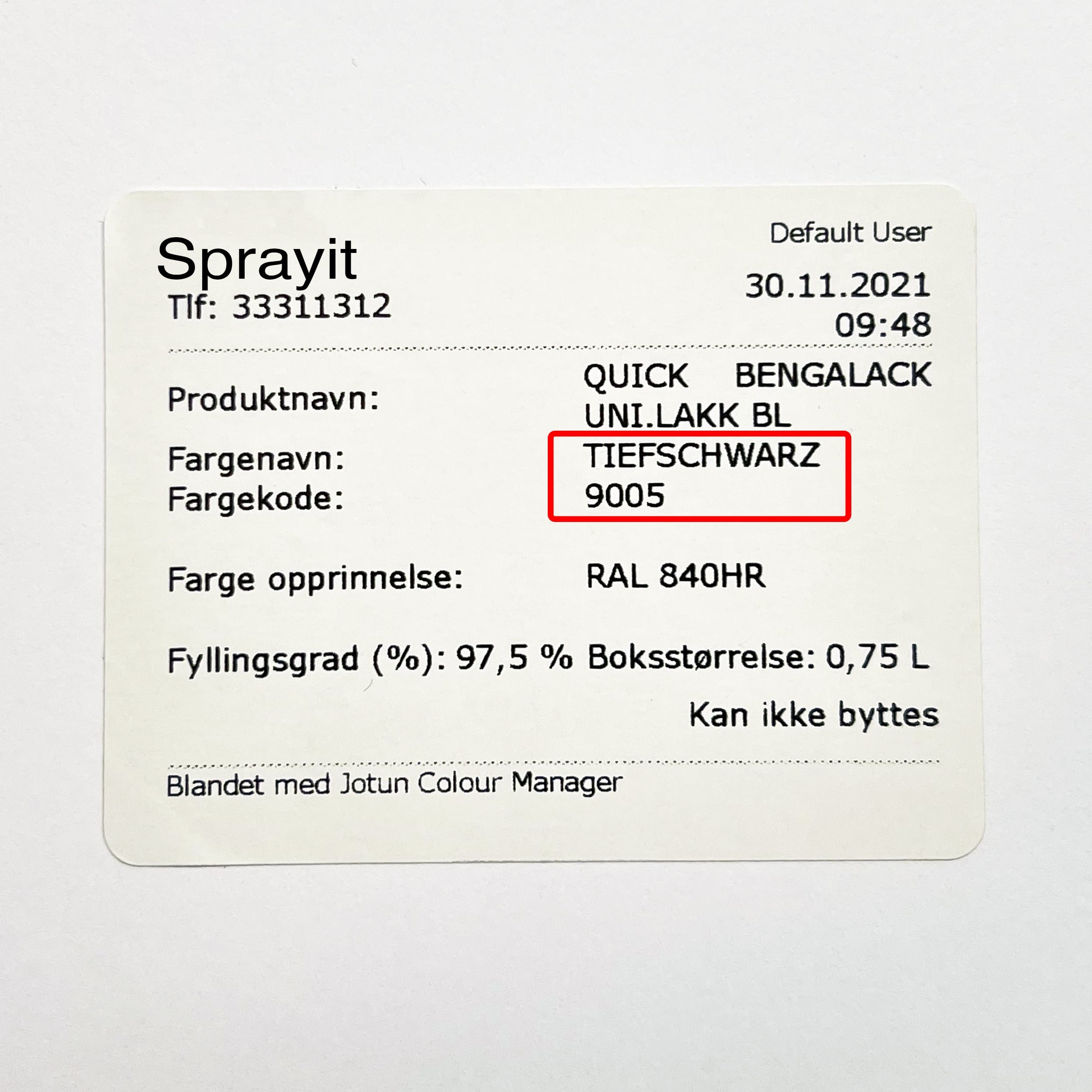 Fargekode RAL