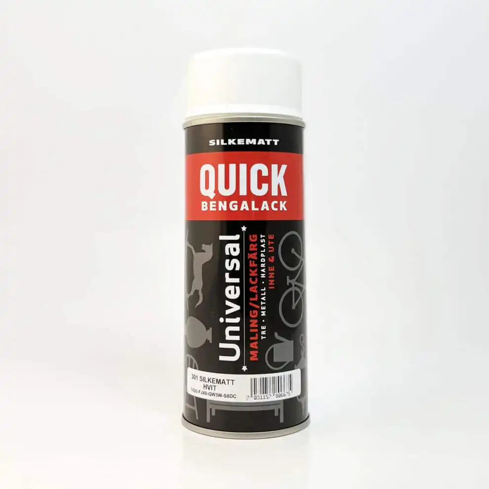 Quick bengalack spray Hvit 301 silkematt
