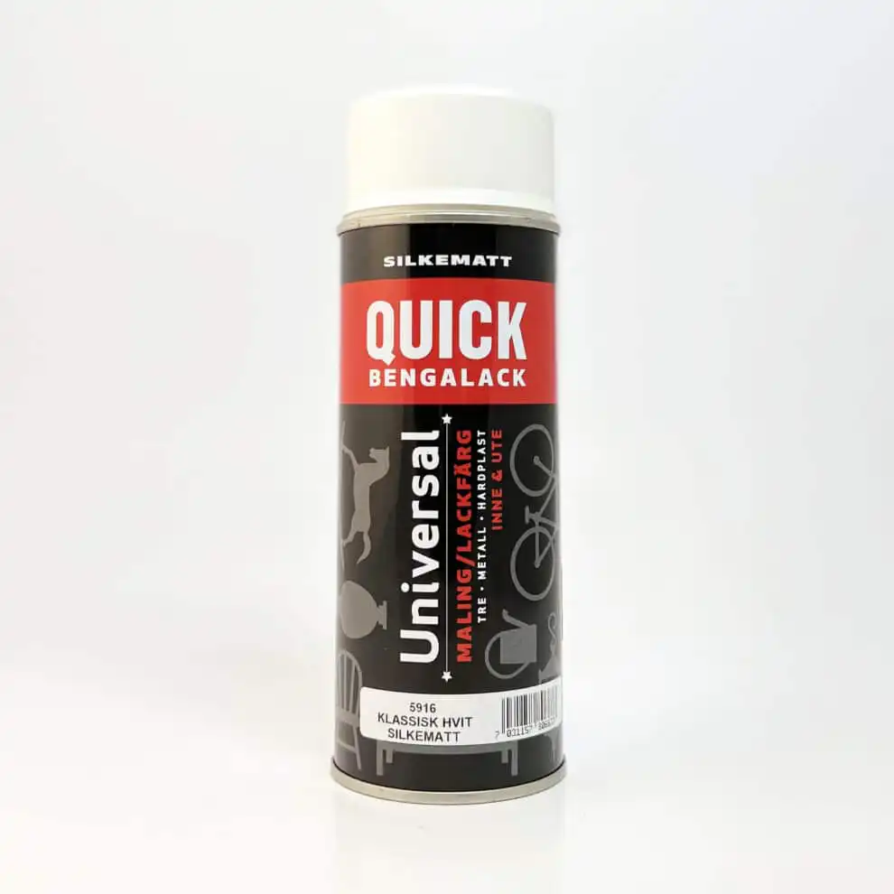 Quick bengalack spray Klassisk hvit 5916 silkematt