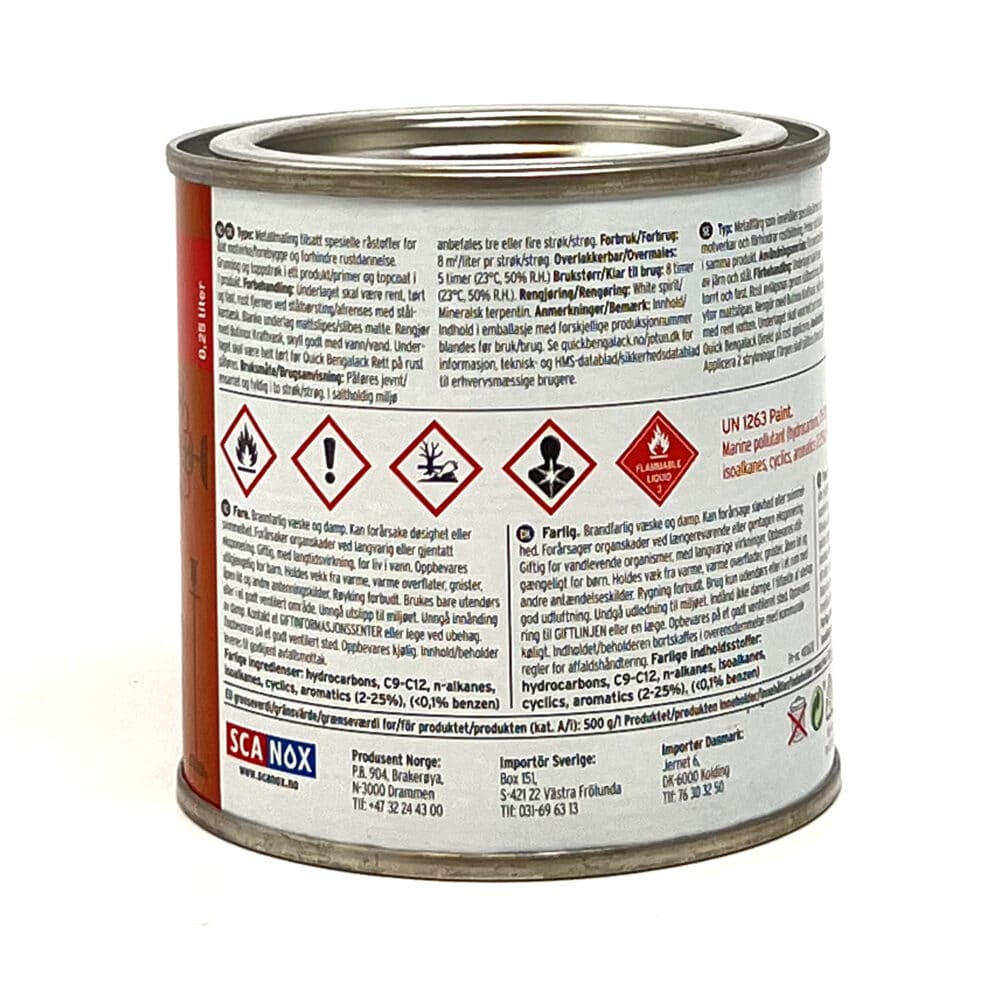 Bengalack rett på rust informasjon 0,25ltr