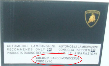 lakk kode Lamborghini